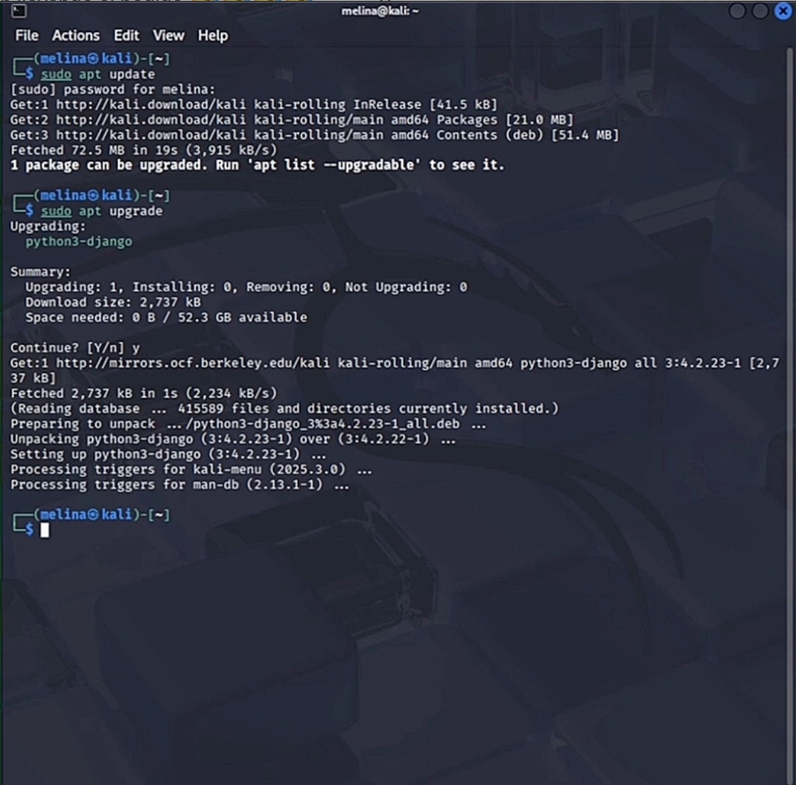 sudo apt update y sudo apt upgrade