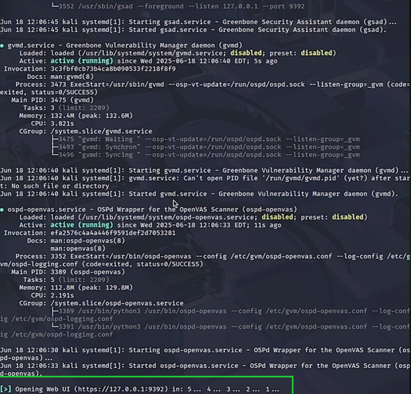 el comando abrirá la web automáticamente