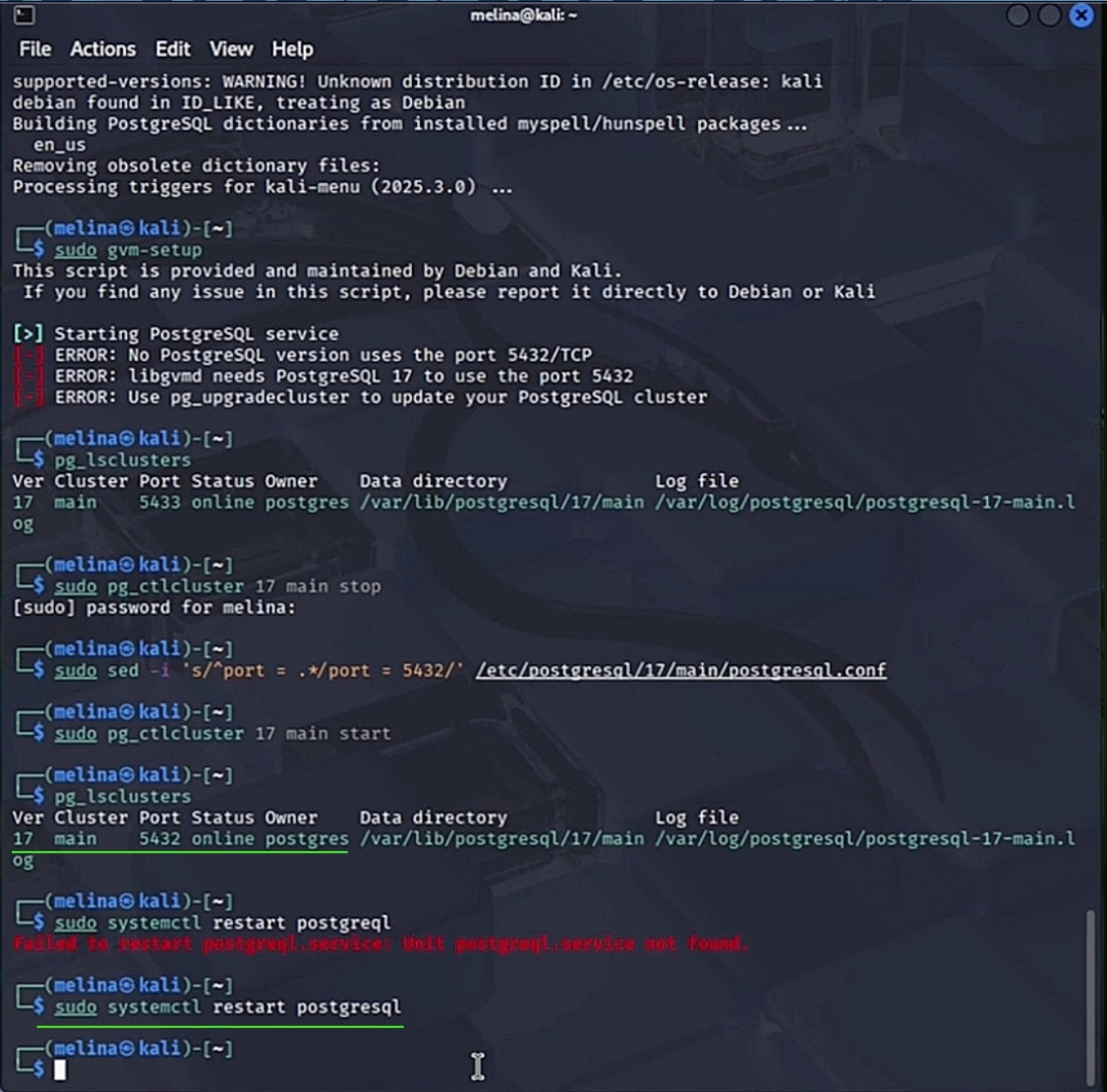 verificar cambio en cluster main