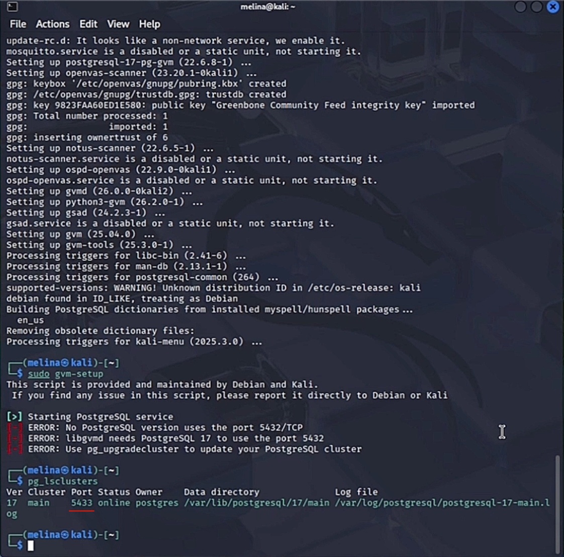 servicos postgresql